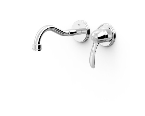 24220001 Tres-clasic Смеситель для раковины настенный на два отверстия, хром