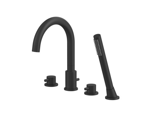 Смеситель для ванны на 4 отверстия WHITECROSS Y Y1232BL (черный мат)