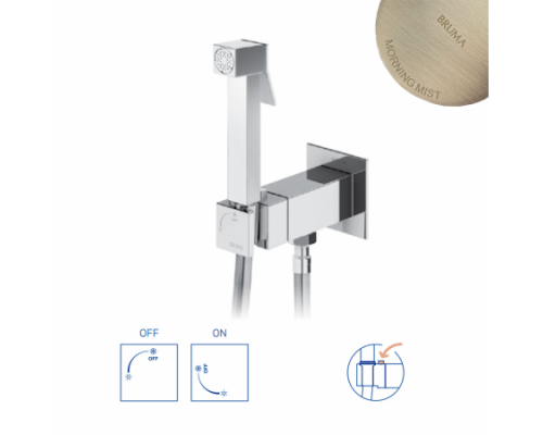Гигиенический душ Bruma, угол открытия 180 °. Ручной душ из латуни - Quadra 145 110 9MM Morning Mist