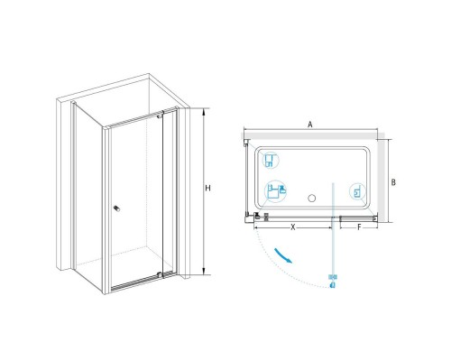 Душевой уголок RGW PA-44-1 (PA-02 + Z-060-1) 700x800