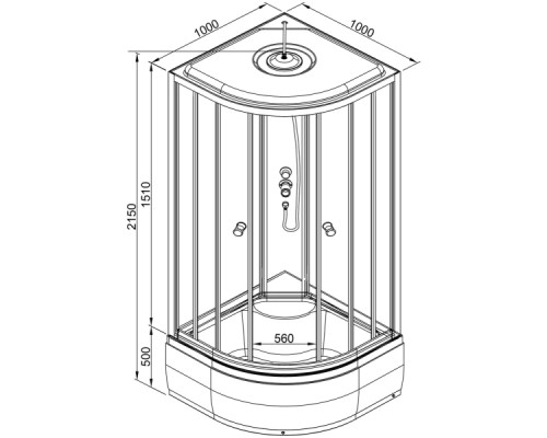 Душевая кабина AvaCan L910 AVA 100x100 стандартная (стекла матовые с рисунком)