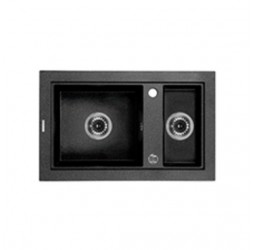 Deante Country графитовый - мойка 1,5 чаши, 680*430*180 мм + сифон