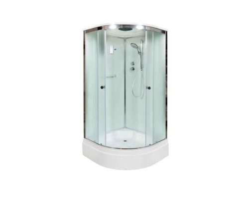 Душевая кабина AvaCan D311SEL AVA 110x110 с электрикой, стекла матовые, профиль хром