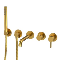 Смеситель для ванны скрытого монтажа WHITECROSS Y YSET1240GLB (брашированное золото)