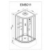 Душевая кабина AvaCan EM5011LED+GM AVA 110x110 с LED и гидромассажем, стекла с узором, профиль хром