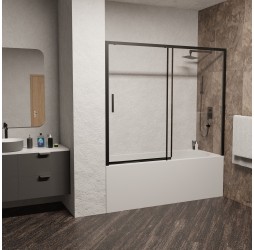 Раздвижная шторка на ванну RGW SC-45-B 180*150 прозрачное стекло 6 мм 34114518-14