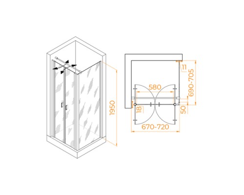 Душевой уголок RGW Passage PA-134 70х70 060813477-011