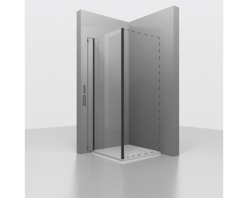 Боковую стенку дверь  RGW Z-050-3-B прозрачное cтекло цвет профиля 6 мм 352205309-14