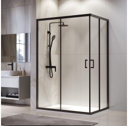 Душевой уголок, прямоугольный RGW PA-246B прозрачное стекло 5 мм цвет проф. черный 90*120*195 030824692-14
