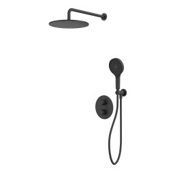 Термостатическая душевая система скрытого монтажа WHITECROSS Y YSET08TOPBL (черный мат)