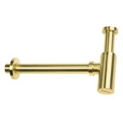 Deante Сифон для умывальника круглый, браш. золото