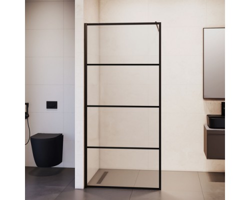 Душевую перегородку RGW WA-019B неподвижное Walk In cтекло прозрачное(шелкография), 8 мм 70*200 профиль черный