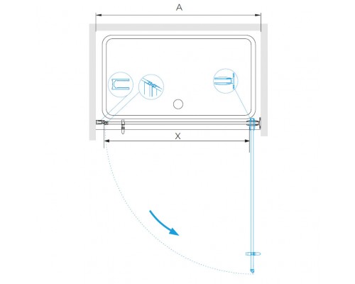 Распашная душевая дверь RGW HO-011-B 90*195 прозрачное стекло 8 мм 350601109-14