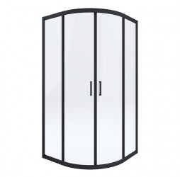 Deante Funkia Кабина полукруглая, стекло прозрачное, черный профиль, 90х90х185см