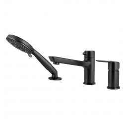 Deante Arnika Nero Смеситель для ванны врезной на 3 отверстия, черный