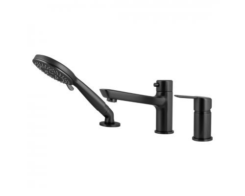 Deante Arnika Nero Смеситель для ванны врезной на 3 отверстия, черный