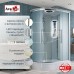 Душевая кабина AvaCan EM3912RLED AVA 120x90 правая, LED, стекла матовые, профиль хром