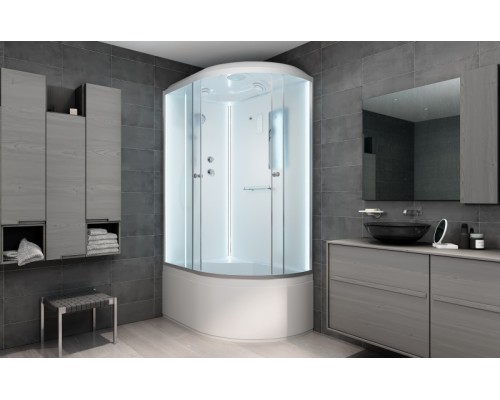 Душевая кабина AvaCan D512SLLED AVA 120x90 LED, левая, стекла матовые, профиль хром
