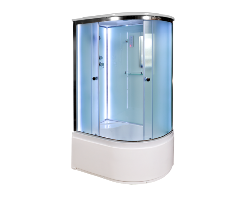Душевая кабина AvaCan D512SLLED AVA 120x90 LED, левая, стекла матовые, профиль хром