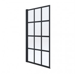 Deante Levita Nero Штора на ванну, стекло прозрачное, черный профиль, 75х140 см