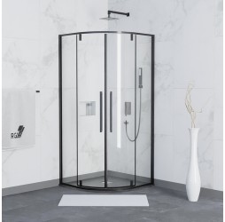 Душевой уголок RGW 90*90*200 SV-53 B, полукруг, черный, прозрачное стекло 6 мм 06325399-14