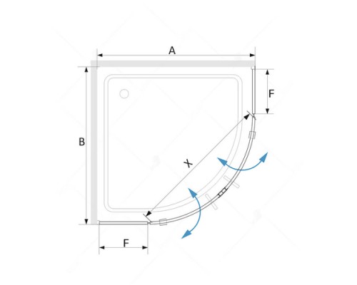 Душевой уголок RGW 100*100*200 SV-53 B, полукруг, черный, прозрачное стекло 6 мм 06325300-14