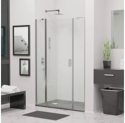 Душевая дверь 100*30*195 RGW LE-009 (LE-004 + Z-09) Хром/Прозрачное/6 мм (Easy)
