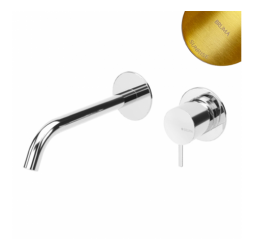 Смеситель для раковины скрытого монтажа Leaf 167 012 1SR Sunrise (излив 200 мм, ручка тип 2)