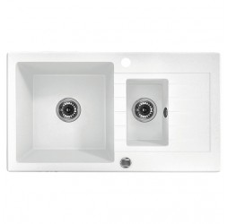 Deante Zorba алебастр - мойка 1,5 чаши с крылом, 760*440*150 мм + сифон