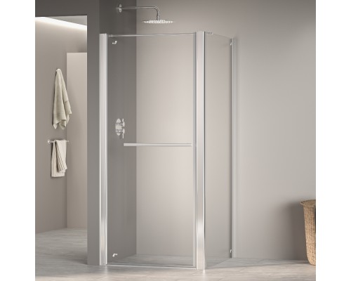 Душевой уголок RGW PA-48 (PA-03 + Z-050-1+держ.) прозрачное cтекло цвет профиля 6 мм 04084