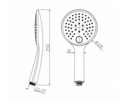 Ручной душ, 3 режима распыления Ø 120 мм - EmotionSPA 145 512 0CR Chrome