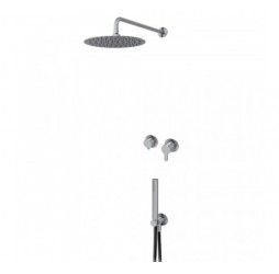 Душевой набор, скрытого монтажа, с душевой лейкой Ø250 мм , и ручным душем X-Alpha 186 360 0IS Satin stainless steel