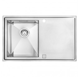 Deante Sinope сатин - мойка стальная 1 чаша с крылом, 800*500*200 мм + сифон