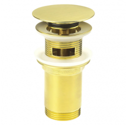 Deante Click-Clack Пробка круглая большая универсальная для раковины, браш. золото
