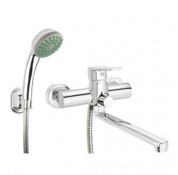 Deante Tubo Смеситель для ванны с душевым набором, хром