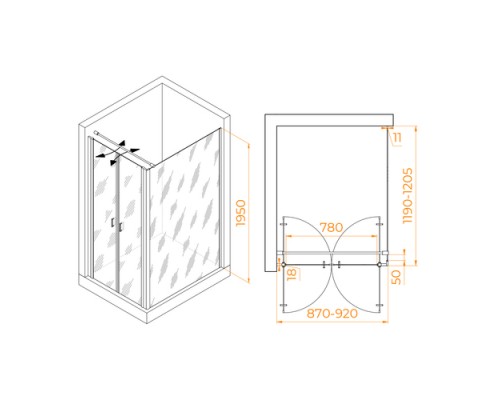 Душевой уголок RGW Passage PA-144 90х120 060814492-011