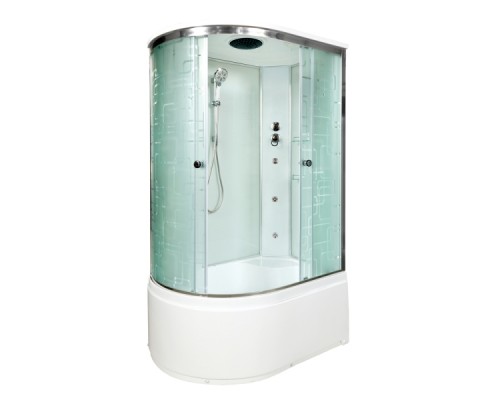 Душевая кабина AvaCan EM5012RGM AVA 120x90 с гидромассажем, правая, стекла с рисунком, профиль хром