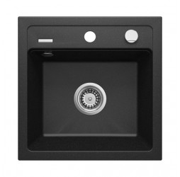 Deante Zorba графитовый металлик - мойка 1 чаша, 440*440*170 мм + сифон