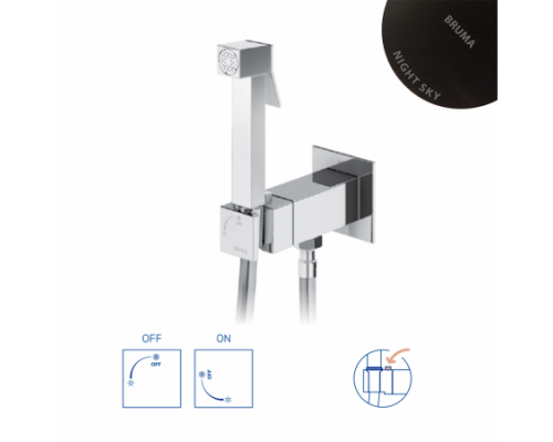 Гигиенический душ Bruma, угол открытия 180 °. Ручной душ из латуни - Quadra 145 110 9NS Night Sky