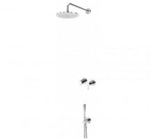 Душевой набор, скрытого монтажа, горизонтальный, с латунной душевой лейкой Ø300 мм, и ручным душем Elo Leaf 167 360 8CR Chrome