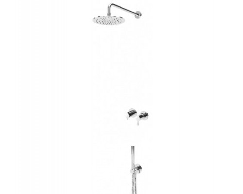 Душевой набор, скрытого монтажа, горизонтальный, с латунной душевой лейкой Ø300 мм, и ручным душем Elo Leaf 167 360 8SR Sunrise