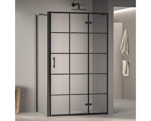 Душевой уголок RGW PA-77-B "R" (PA-07B+Z-050-2B+держ) прозрачное(Принт) cтекло цвет профиля 6 мм