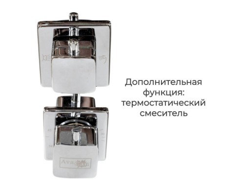 Душевая кабина Avacan EM3011NT AVA 110x110 без крыши, стекла прозрачные, профиль хром