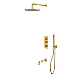 Термостатическая система для ванны скрытого монтажа WHITECROSS Y YSET11GLB (брашированное золото)
