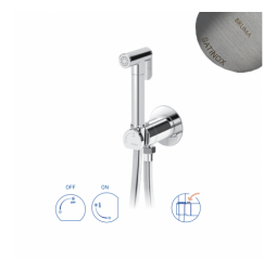 Гигиенический душ Bruma, угол открытия 180 °. Ручной душ из латуни - EloR 145 110 3ST Satinox