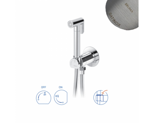 Гигиенический душ Bruma, угол открытия 180 °. Ручной душ из латуни - EloR 145 110 3ST Satinox