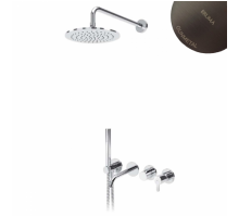 Душевой набор, скрытого монтажа, душевой лейкой Ø250 мм и наливом на ванну Leaf 167 240 0MG Gunmetal