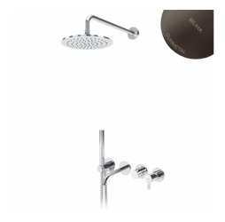 Душевой набор, скрытого монтажа, душевой лейкой Ø250 мм и наливом на ванну Leaf 167 240 0MG Gunmetal