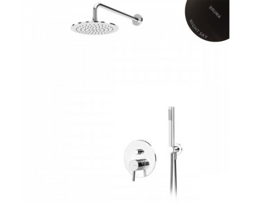 Душевая система скрытого монтажа Bruma Infante (душ 25 см, inox) черная матовая