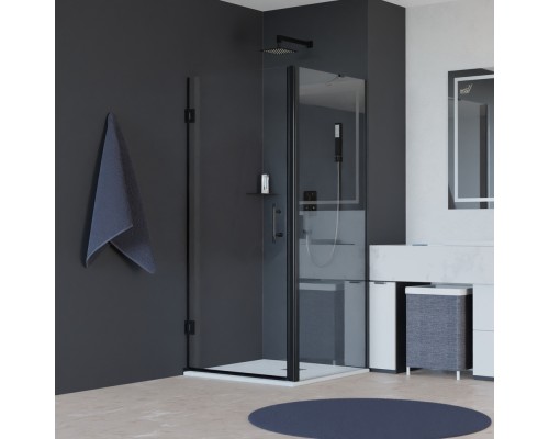 Душевой уголок RGW HO-045-B (HO-011B + Z-050-2B + держ) прозрачное cтекло цвет профиля 8 мм